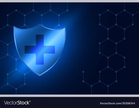 Blue medical background with virus protection Vector Image