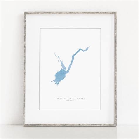 Great Sacandaga Lake Map Print Unframed Travel Art the - Etsy