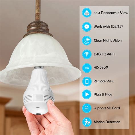 360°HD Wifi Bulb Hidden IP Camera Panoramic Home Security Spy Cam Light LED Bulb 797919000633 | eBay