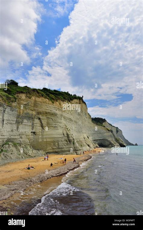 Loggas Beach Cliffs,peroulades ,Corfu,Greece,Ionian Islands Stock Photo - Alamy