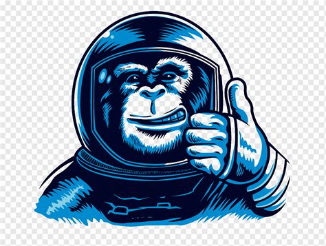 Monkey astronaut illustration, Chimpanzee Monkeys and apes in space ...