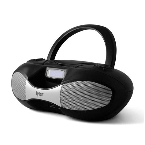 Tyler TAU104-BK Portable Boombox MP3/CD Stereo Player with Dual USB Ports (Black) - Walmart.com ...