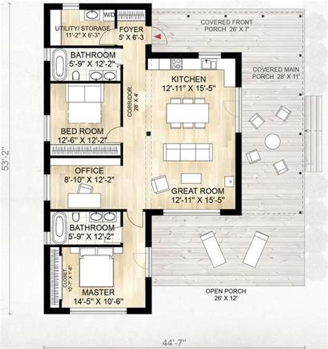 Genial casa de campo de una planta, 2 dormitorios y 114 metros cuadrados Planos de Casas Gratis ...