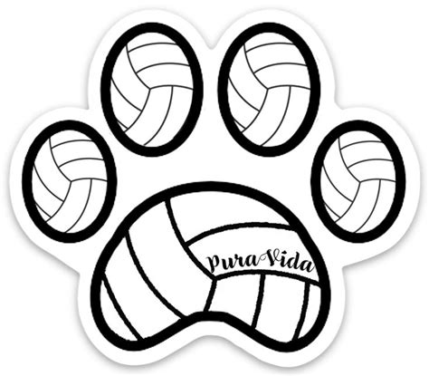 Volleyball Paw Print Sticker | Paw print stickers, Volleyball, Print stickers