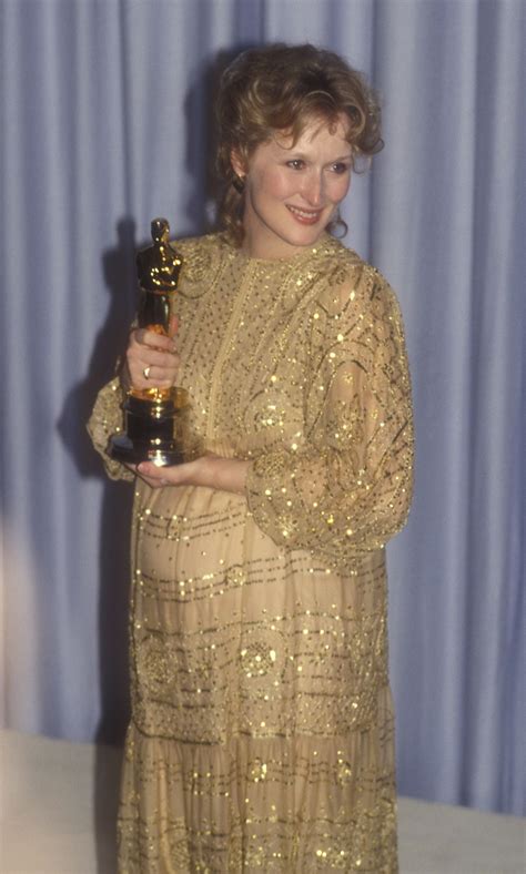 Meryl Streep in Christian Leigh at the 55th Annual Academy Awards in 1983. Academy Award Winners ...