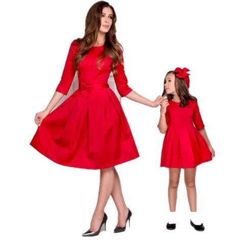 2018 New Christmas Family Match Outfits Mother Daughter Matching Dress ...