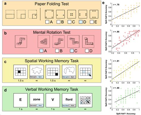 Spatial reasoning and working memory tests. a Example item from the... | Download Scientific Diagram