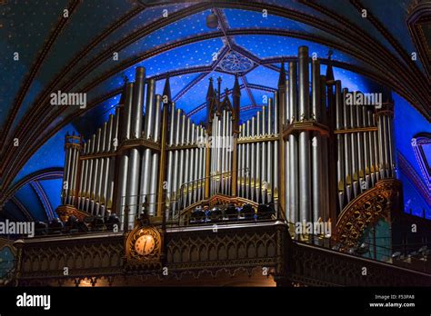 Organ at Basilica Notre Dame, Old City, Montreal, Quebec Stock Photo ...