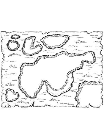 Blank Treasure Map Coloring Page - Tim's Printables