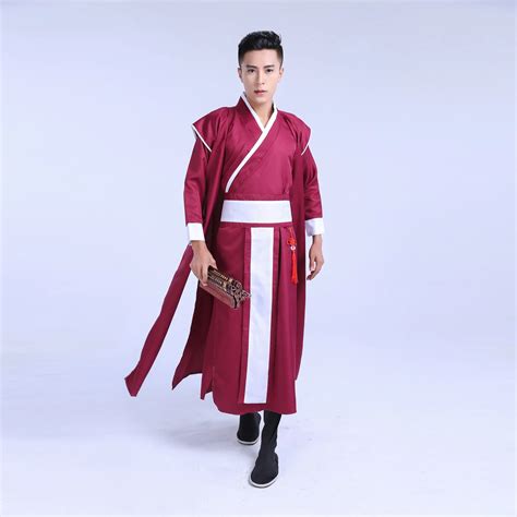 2017 Ancient Chinese Costume Men Stage Performance Outfit for Dynasty Men Hanfu Costume Satin ...