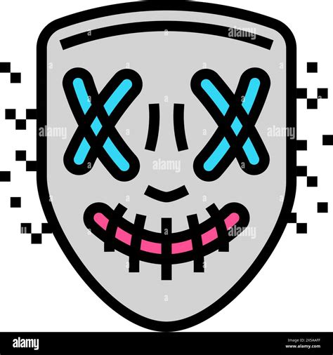 hacker mask cyberpunk color icon vector illustration Stock Vector Image ...