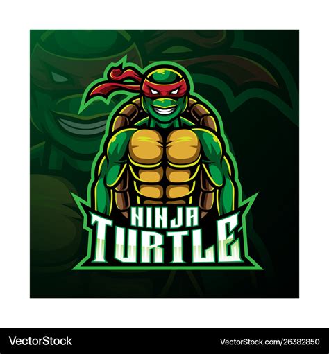 Ninja turtle sport mascot logo design Royalty Free Vector