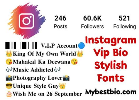 Instagram Vip Bio Stylish Font – MyBestBio