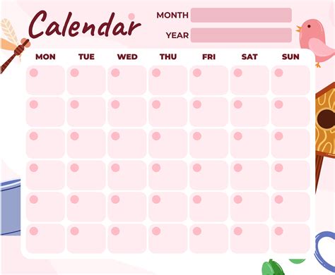 5 best images of printable full page blank calendar template - blank ...