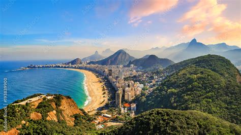 Copacabana Beach and Ipanema beach in Rio de Janeiro, Brazil Stock Photo | Adobe Stock