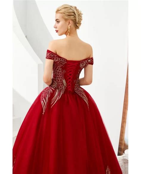 Off Shoulder Aqua Ball Gown Formal Prom Dress For Women #EZ32335 ...