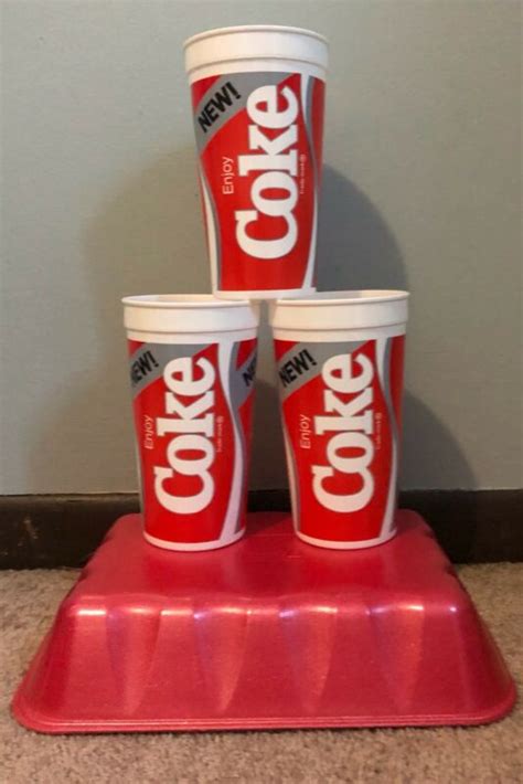 Stranger Things New Coke 32oz Reusable Plastic Cups (3) New Coke 1985 Original -- Antique Price ...