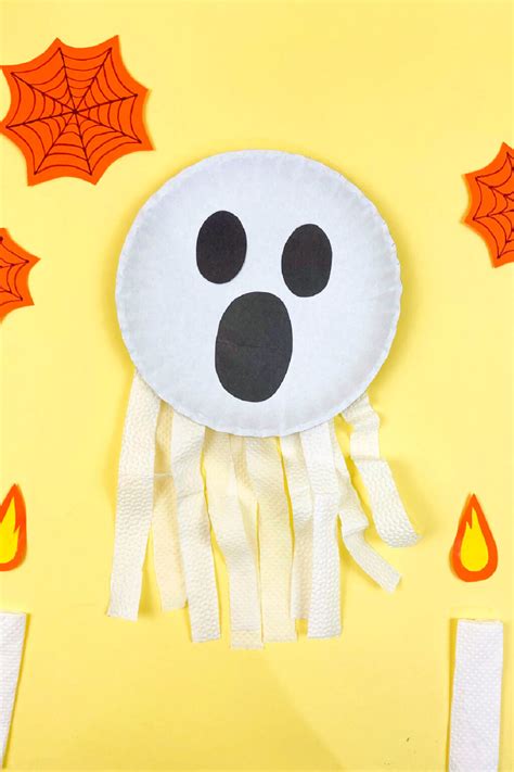 Fun Paper Plate Ghost Craft For Halloween - Made with HAPPY