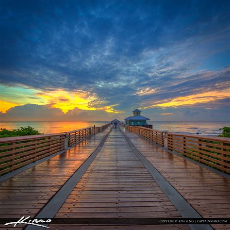 Down the Pier Before Sunrise at Juno Beach | HDR Photography by Captain ...