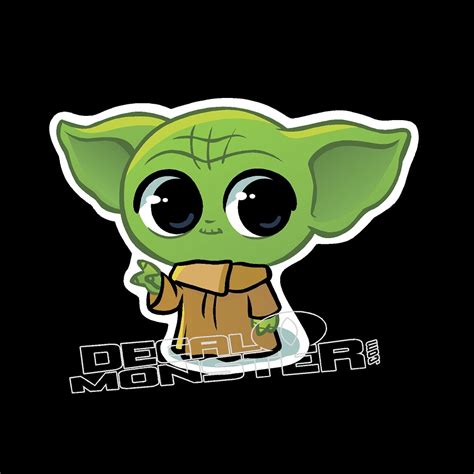 Baby Yoda Cute Star Wars Decal Sticker DM - DecalMonster.com