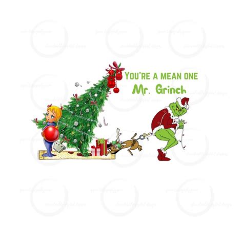 Grinch PNG with Cindy Lou Who and Max Quote You're a | Etsy