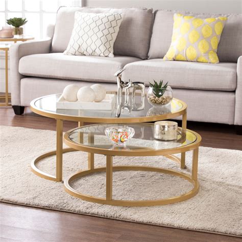 Gold Living Room Table Set ~ Evee Glam Nesting Cocktail Table 2pc Set, Gold By Ember Interiors ...