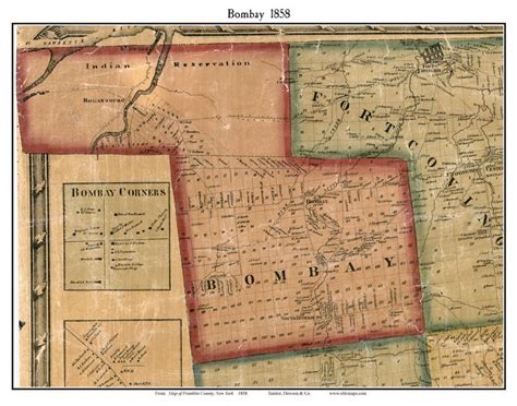 Bombay, New York 1858 Old Town Map Custom Print - Franklin Co. - OLD MAPS