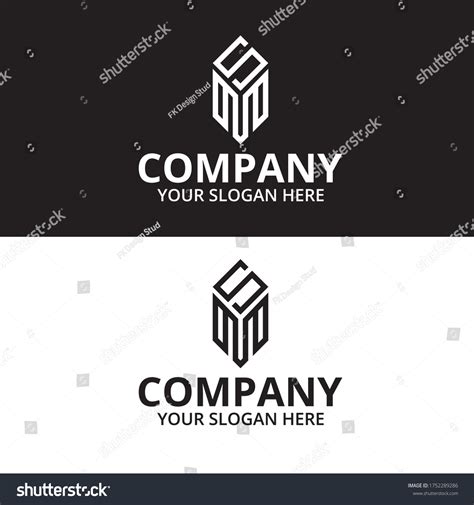 Letter Sm Logo Minimalist Black White Stock Vector (Royalty Free ...