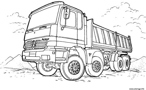 Coloriage Mercedes Camion Dessin Camion à imprimer