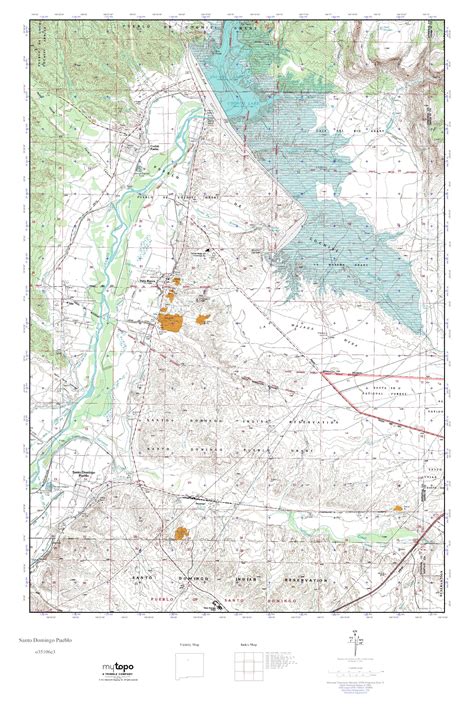 MyTopo Santo Domingo Pueblo, New Mexico USGS Quad Topo Map