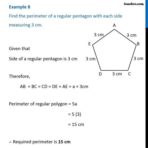 Example 8 - Find the perimeter of a regular pentagon with each side