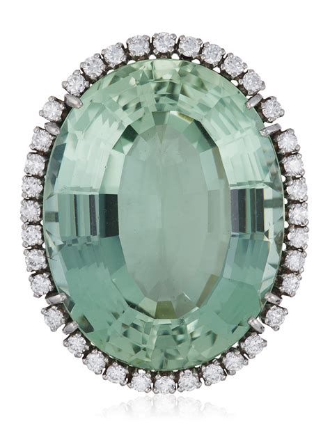 GREEN BERYL AND DIAMOND RING, | Christie’s