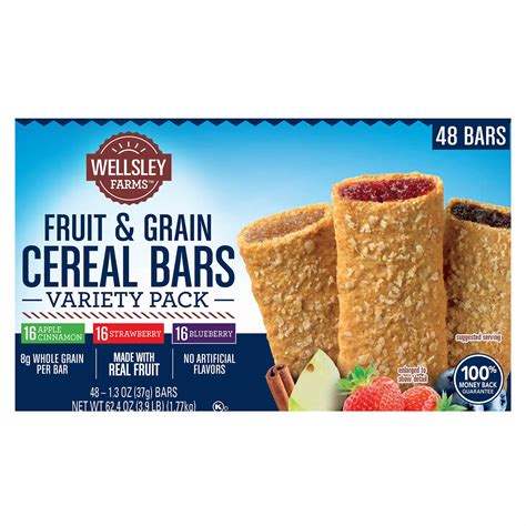 Wellsley Farms Fruit & Grain Cereal Bars Variety Pack, 48 ct. - Walmart.com