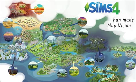 Found this map of all The Sims 4 worlds merged together : Alvynne