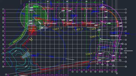 Tower Crane Layout Plan Autocad Drawing