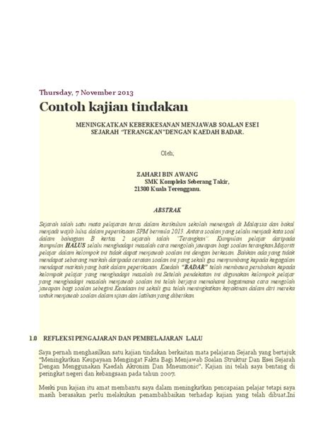 Contoh Kajian Tindakan | PDF