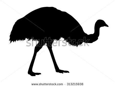 Vector illustration of emu silhouette | Emus art, Australian native animals, Animal silhouette