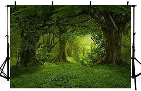 MEHOFOND 8x6ft Spring Enchanted Forest Green Backdrop Wonderland ...