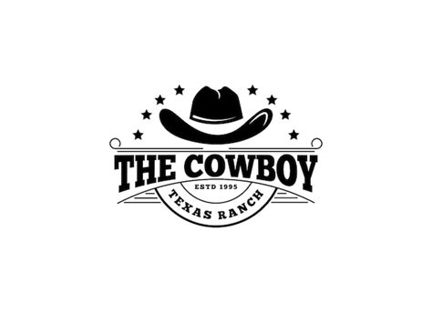 Premium Vector | The cowboy logo in vintage style. hat cowboy logo vector.