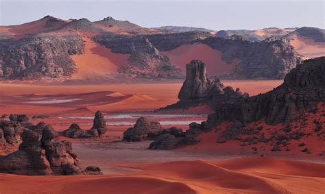 desert sahara algeria dune rock mountain red nature landscape women outdoors women, HD Wallpaper ...