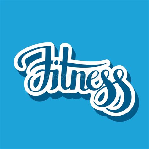 Fitness Emblem Hand Lettering Vector Illustration Stock Vector - Illustration of lifestyle ...