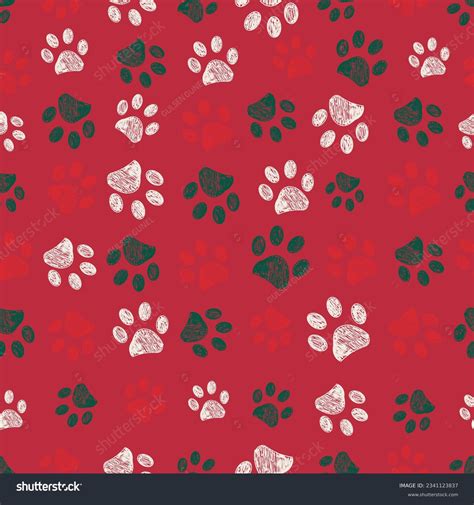 Red Dog Paw Print Background