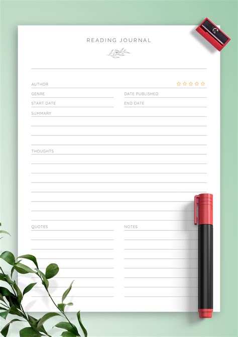 Beautiful Reading Journal Printables Background - Small Letter Worksheet