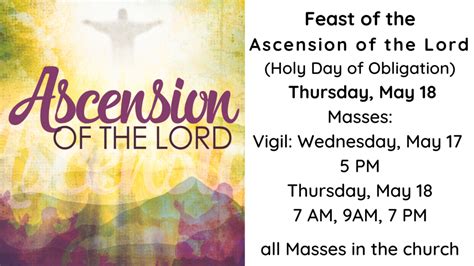 Ascension Thursday Mass Times | St Mary's Church, Swormville