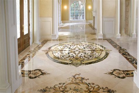 Custom Marble Floor Pattern Design Round Waterjet Medallion Tile - china Waterjet Marble ...