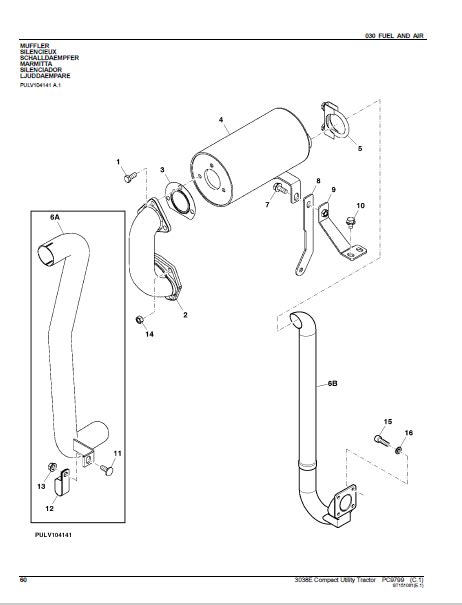 John Deere 3038E Compact Utility Tractor Parts Catalog JD PC9799 Book ...