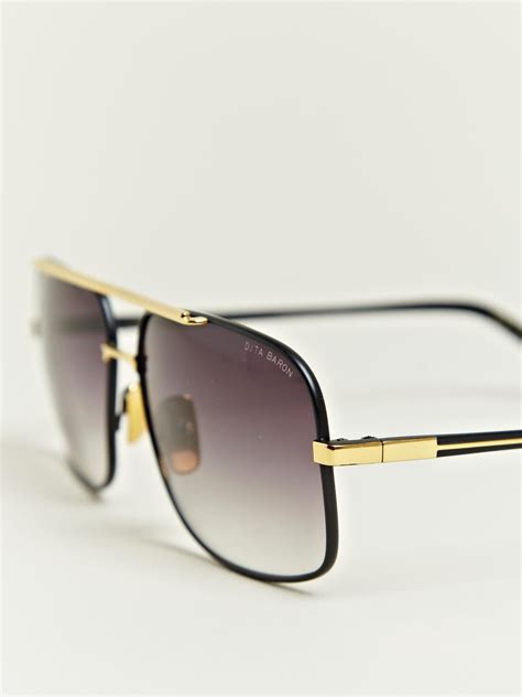 Lyst - Dita Black Eighteen Carat Gold Frame Sunglasses in Black for Men