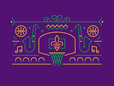 New Orleans Basketball Mardi Gras by Elias Stein on Dribbble