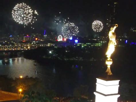 Fireworks Viewed from the Brisbane Temple