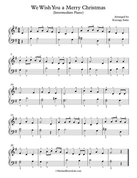 Free Piano Arrangement Sheet Music – We Wish You A Merry Christmas ...